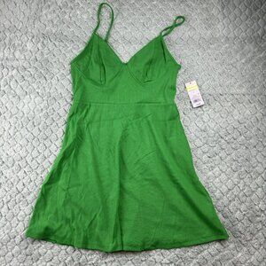 Wild Fable Green Sleeveless A-Line Dress Adjustable Straps V-Neckline Size Large